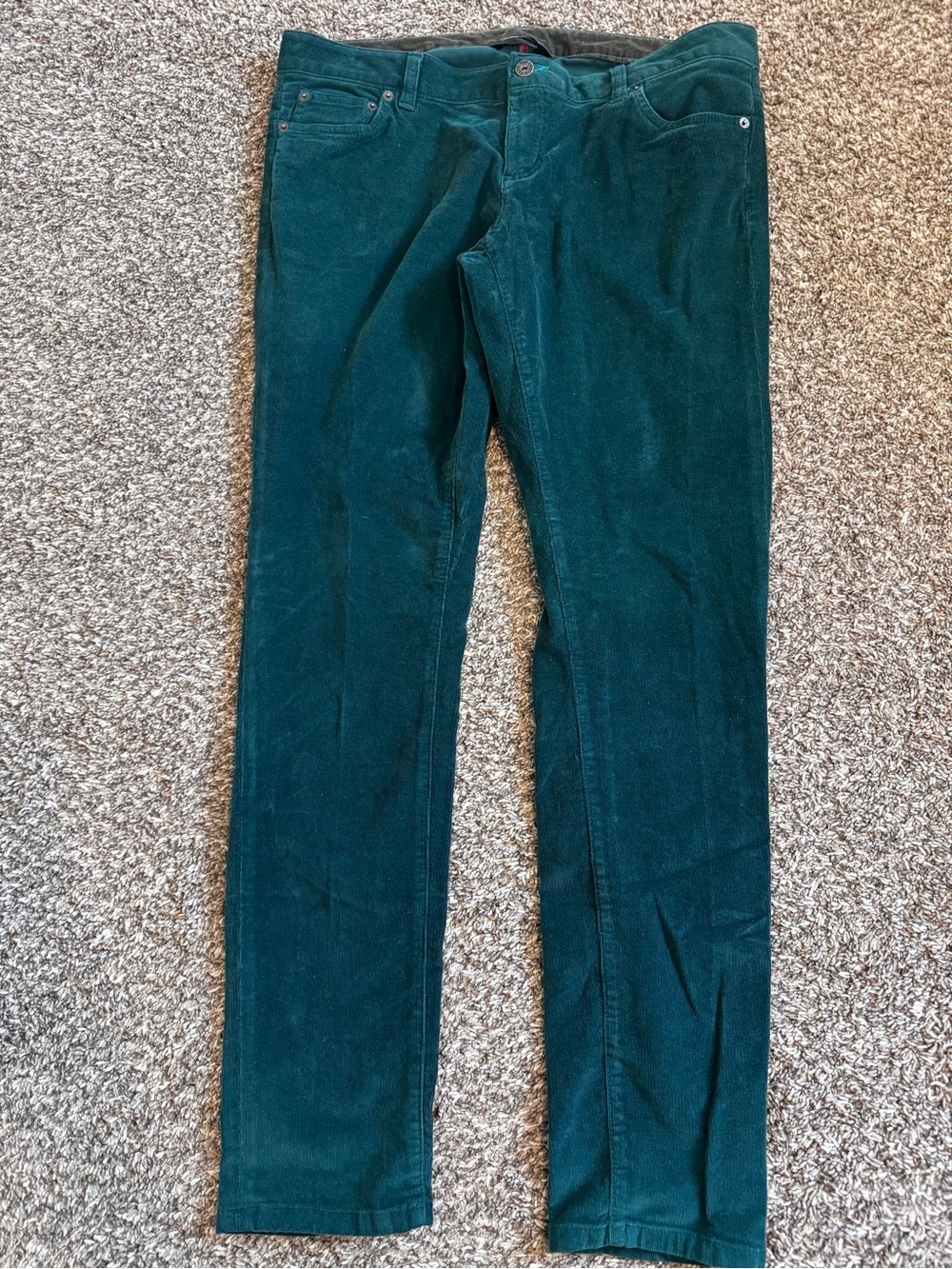 The North Face Womens 14 Corduroy Pants Teal Green Straight Leg Stretch
